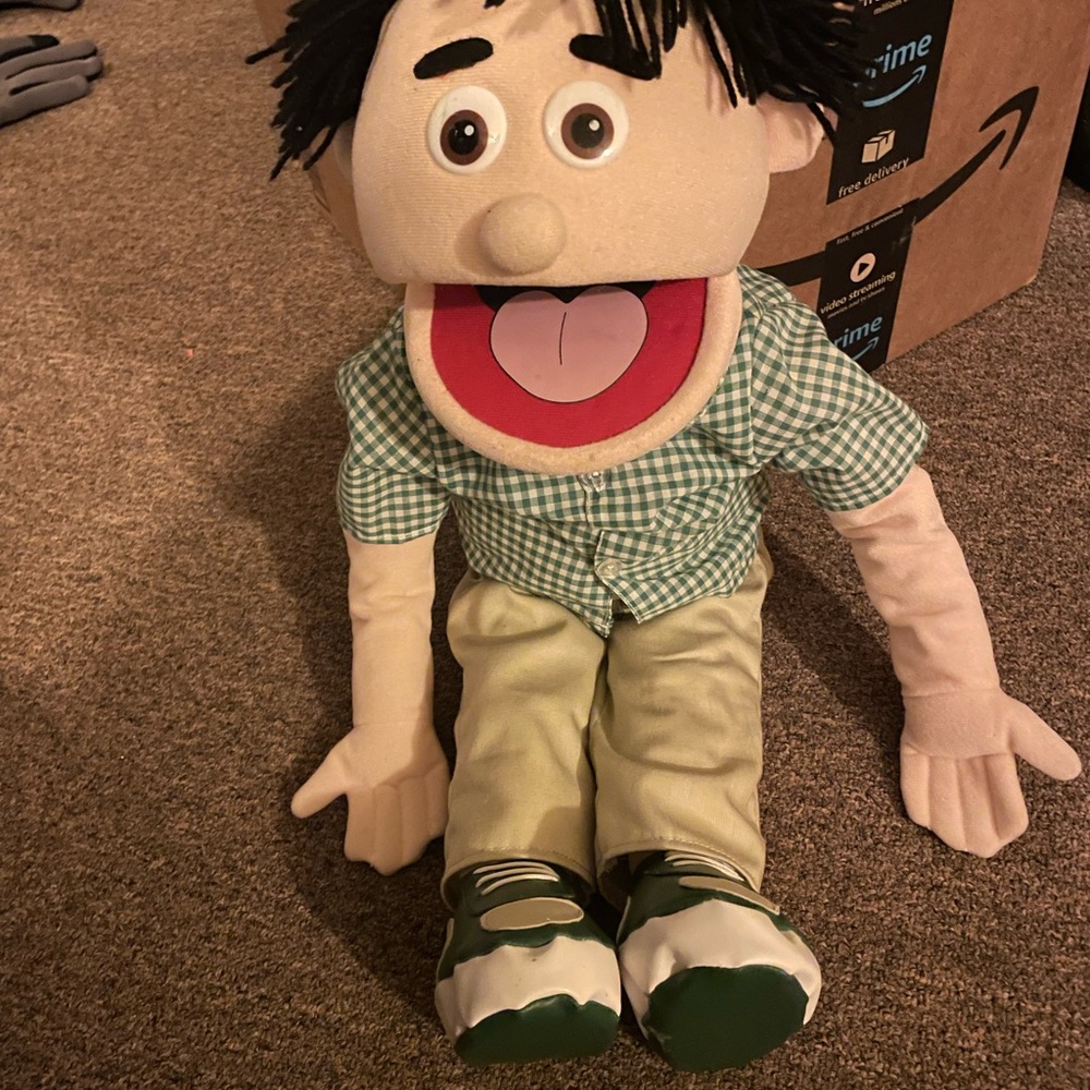 Green Checkered Puppet Toy